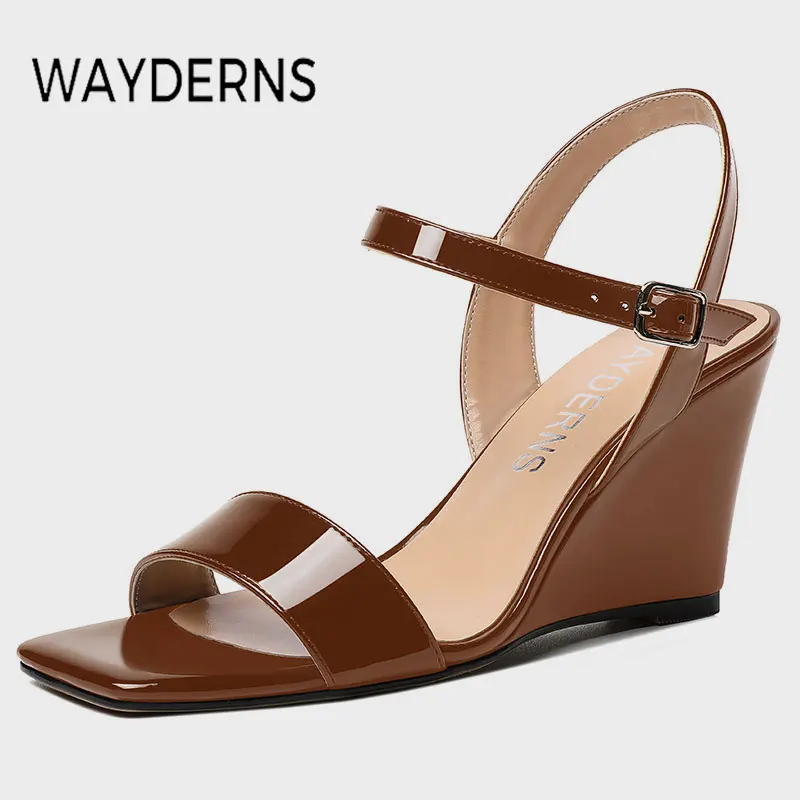 

WAYDERNS 2023 New Women'S Shoes Square Heels Summer Women Shoes Fashion Casual Thick Heels Buckle Ladies Footwear Size 35-43