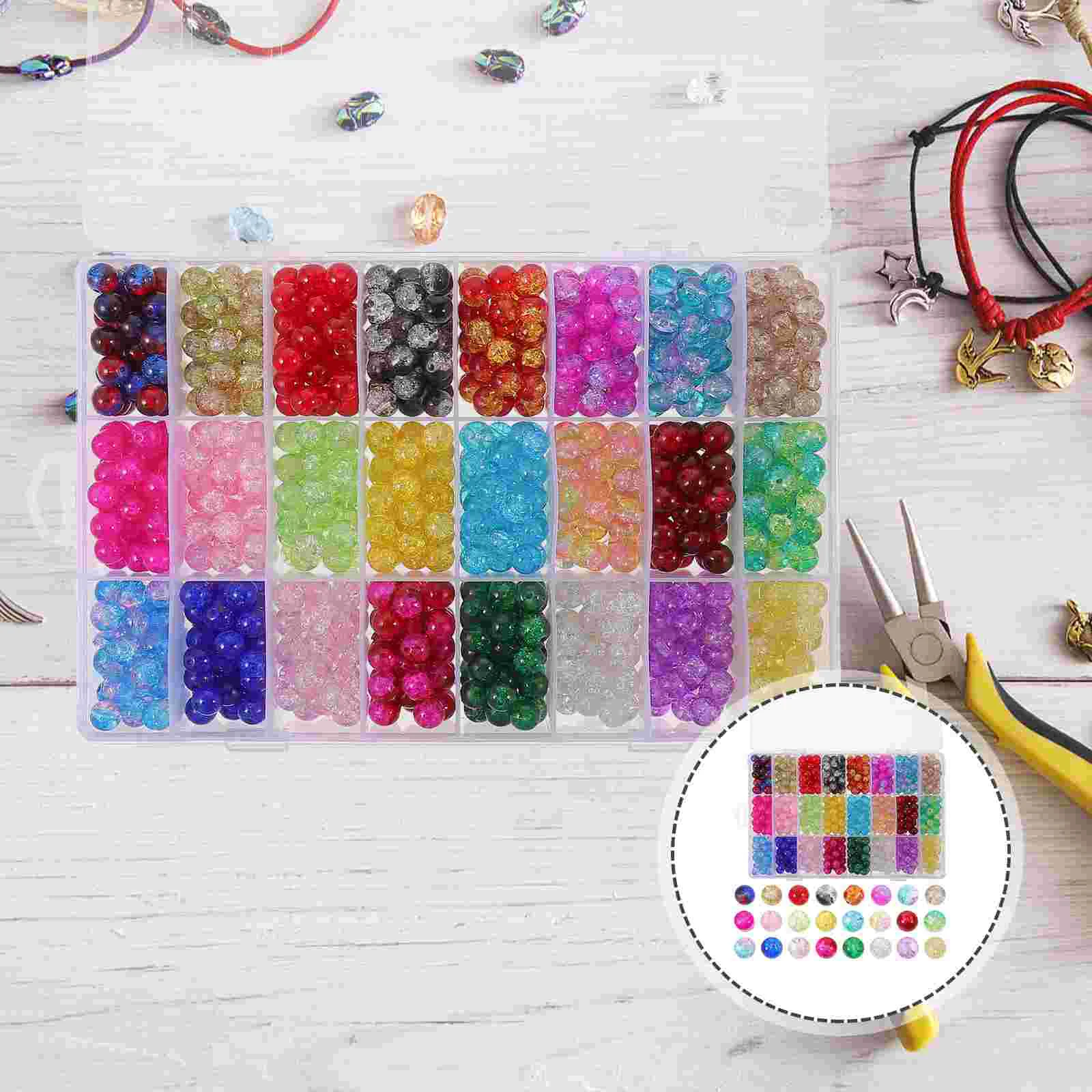 

Glass Beads Clear Hair Braids DIY Accessories Scattered Small Loose Crafts Jewelry Novelty