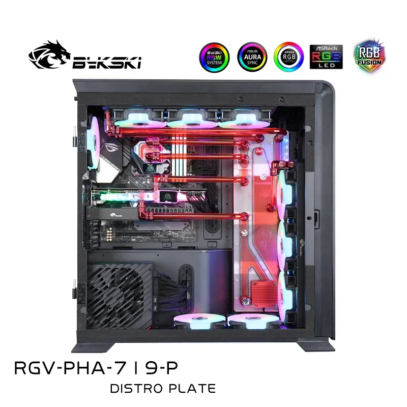 BYKSKI акриловая доска Waterway Block Kit Solution для PHANTEKS 719LTG Компьютерный корпус блока