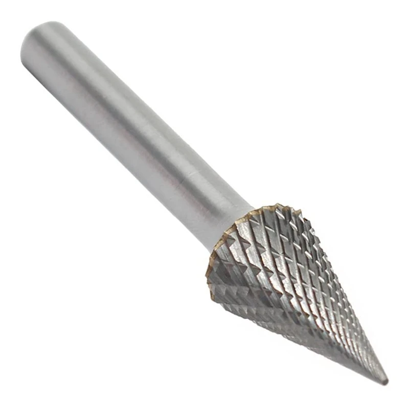 

Tungsten Carbide Burr Pointed Cone Shape Double Cut Rotary Burrs File 70X12mm With 1/4 Inch Shank Dia