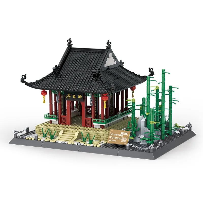 

Творческий китайский стиль старинная архитектура ZUIWENG Pavilion домашний декор строительные блоки кирпичи игрушки рождественские подарки для девочек