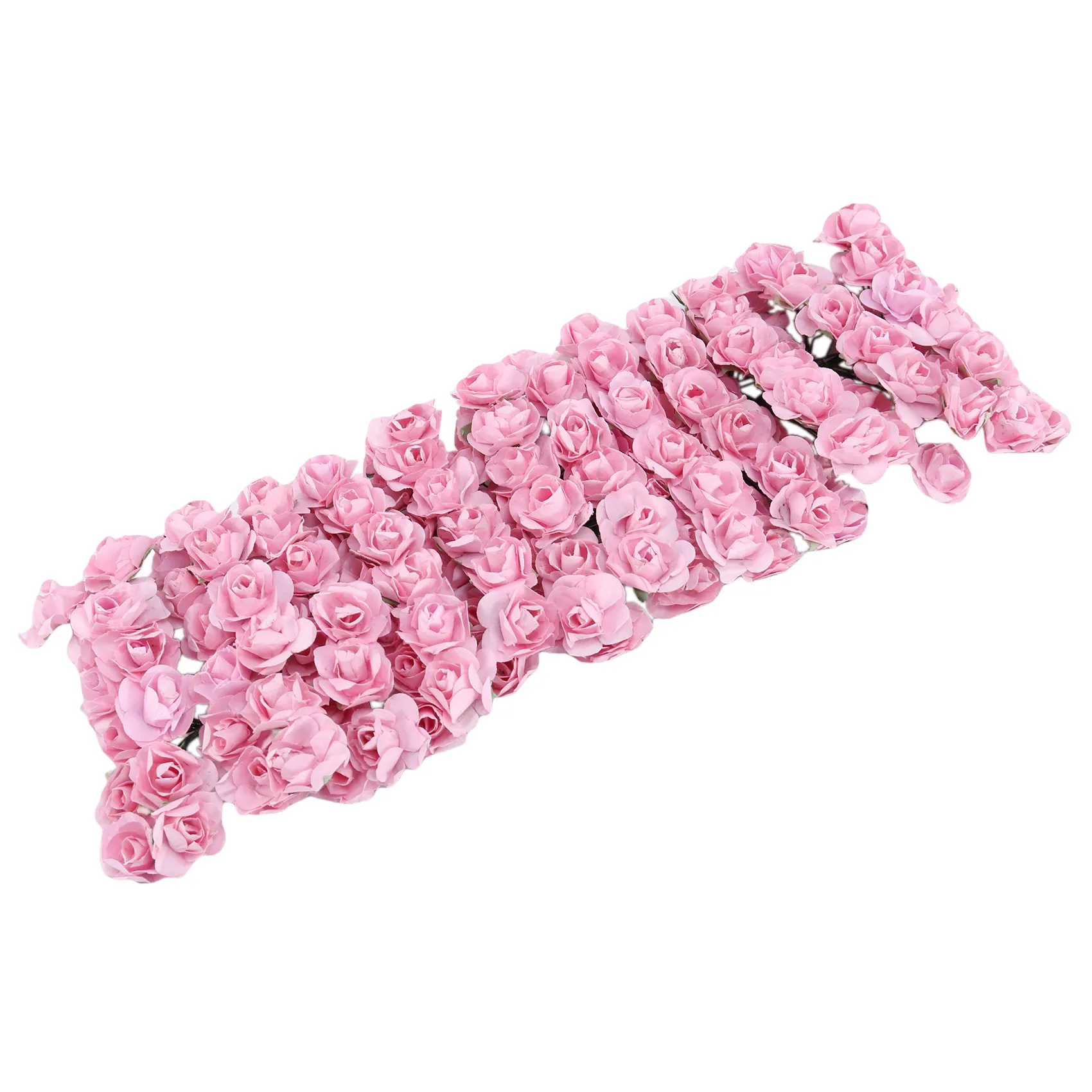 

144pcs Mini Petite Paper Artificial Rose Buds Flowers DIY Craft Wedding Decor Home Light Pink