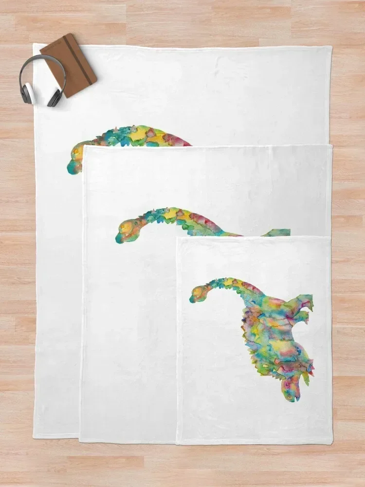 Фланелевое одеяло Аннилозавр динозавр живопись акварель