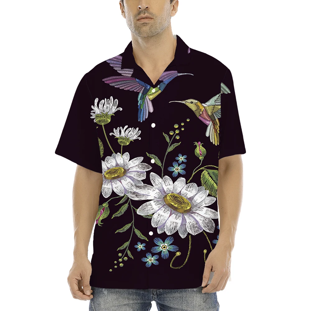 

2022 New Year 3D digital printing new pattern creative 3D short-sleeved summer break loose shirt Harajuku men's clothing