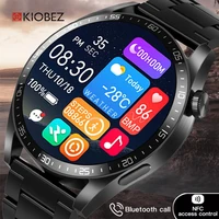 kiobez new nfc smart watch 2022 wireless charging smartwatch bluetooth calls watches men women fitness bracelet custom watch