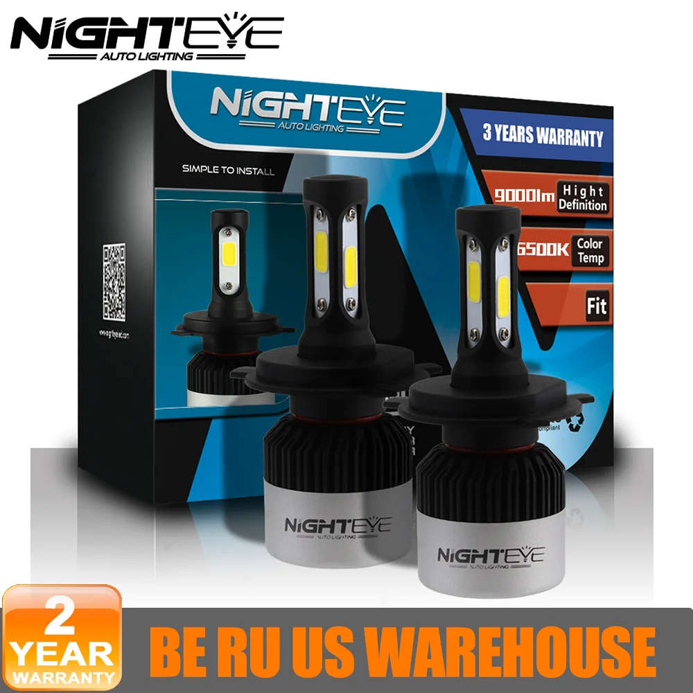 

Фары NIGHTEYE Автомобильные светодиодные, H4, H7, H11, H8, H9, 9005, HB3 9006, Hb4, H3, H1, 72 Вт, 6500 лм, K