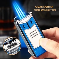2022 new gas metal windproof direct blue flame lighter cigar cigarette mens and womens gift