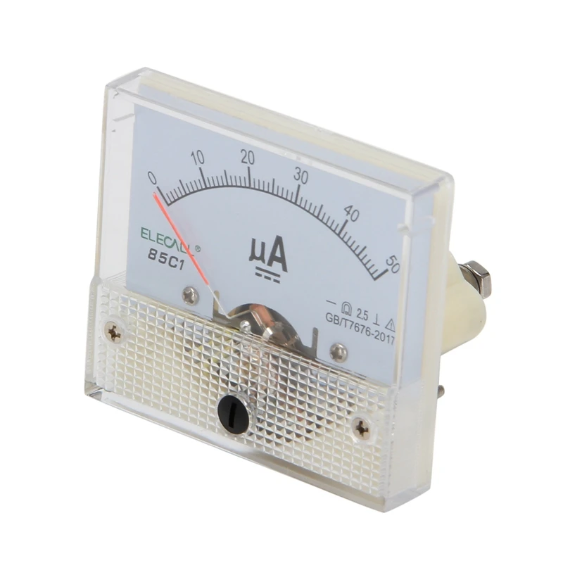 

ELECALL 85C1-A DC 0 - 50UA Pointer DC Ammeter Analog Current Panel Ampere Meter For Pressure Regulator Distribution Boxes, Etc
