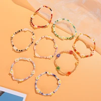 korea cute colorful crystal beads flower bracelet for women summer sweet daisy handmade bracelet aesthetic jewelry accessorie