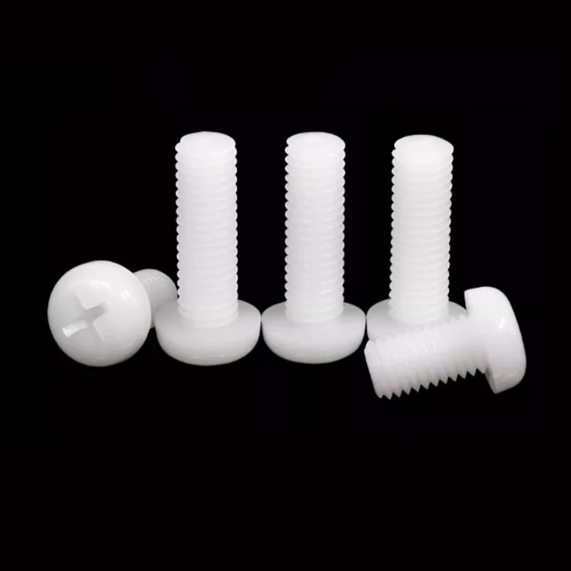 Белый винт с круглой головкой нейлоновый нейлоновой M2M2.5M3M4M5M6M8 * 4 5 6 8 10 12 15 20 25 30 35 40