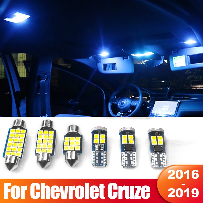 For Chevrolet Cruze 2016 2017 2018 2019 5pcs Canbus Car LED Kit Error Free Interior Dome Reading Lamps Trunk Light Accessories |