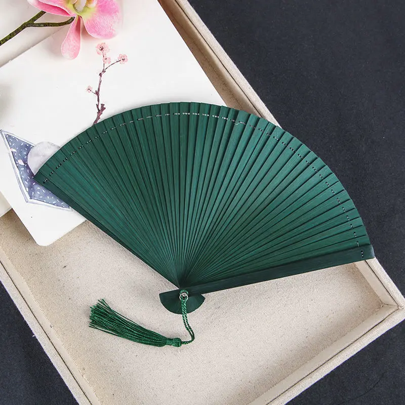 

Delicate Chinese Bamboo Fanning Bone Folding Fans Japanese Black Fan-Rib Bamboo Handheld Fans For Men And Women Hand Fans