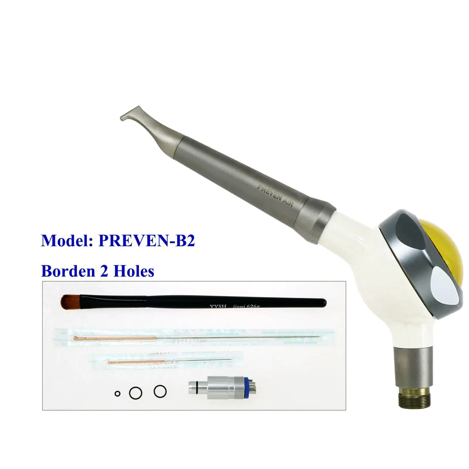 

Dental Air Flow Teeth Polishing Polisher Handpiece Hygiene Jet Prophy 2Holes