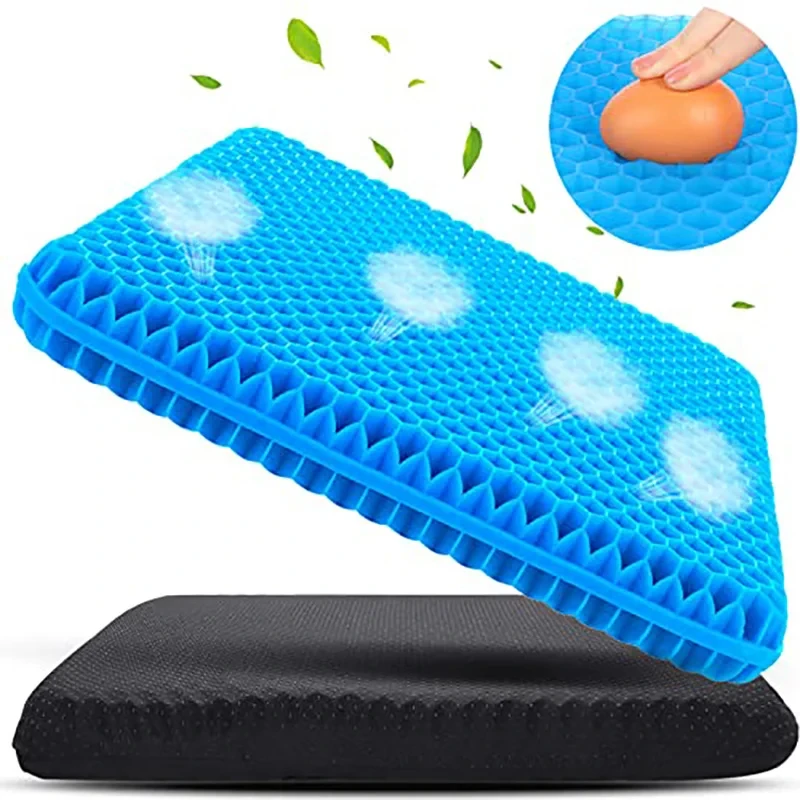 

Gel Seat Cushion Double Soft With Non-Slip Cover Summer Cushion For Pressure Relief Breathable Chair Pad Car Seat Office Chair