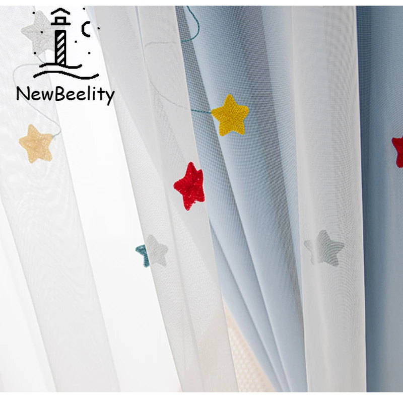 Шторы из полиэстера с вышивкой тканевые занавески в современном стиле для