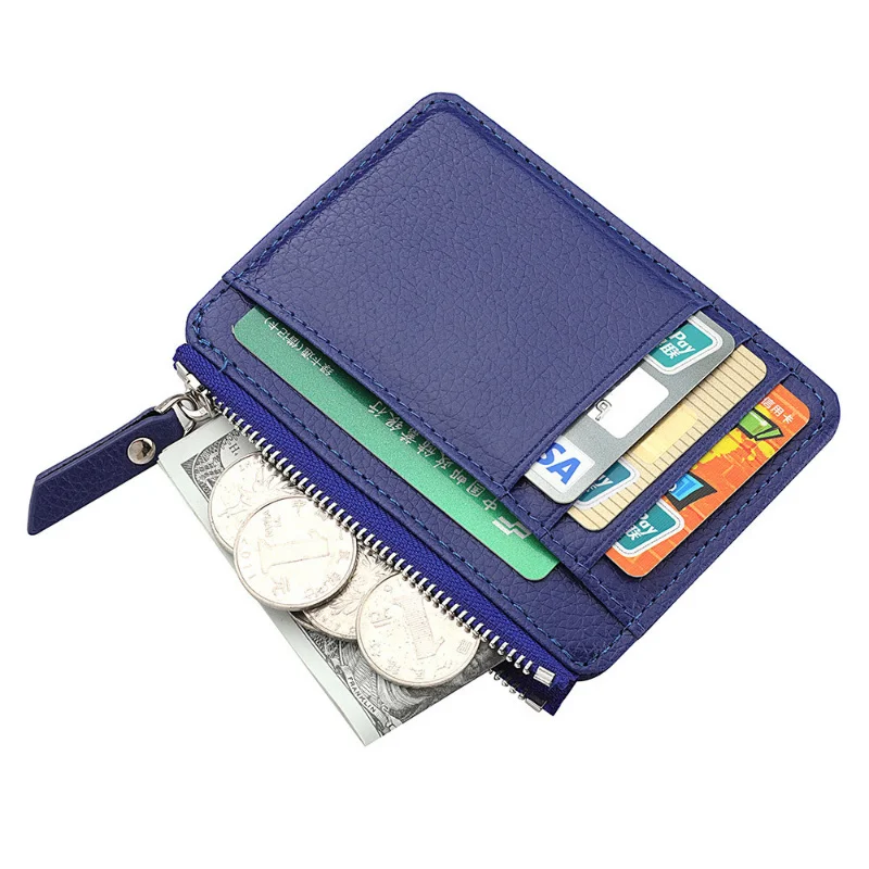 

Fashion Mini ID Card Holders Bags Men/Women Business Credit Card Holder PU Leather Slim Bank Card Case Organizer Wallet Zipper