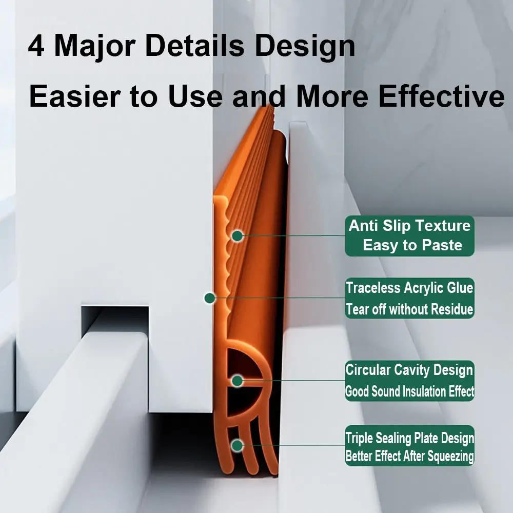 Уплотнительная лента для раздвижных окон 2/4 м самоклеящаяся заполнения зазоров