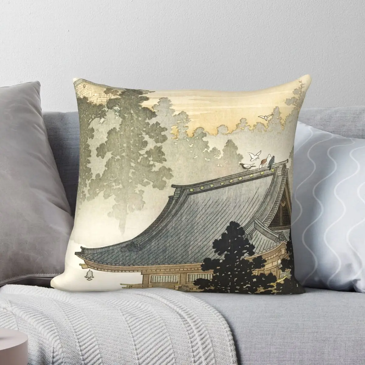 

Наволочка из полиэстера и льна 1900s в японском стиле