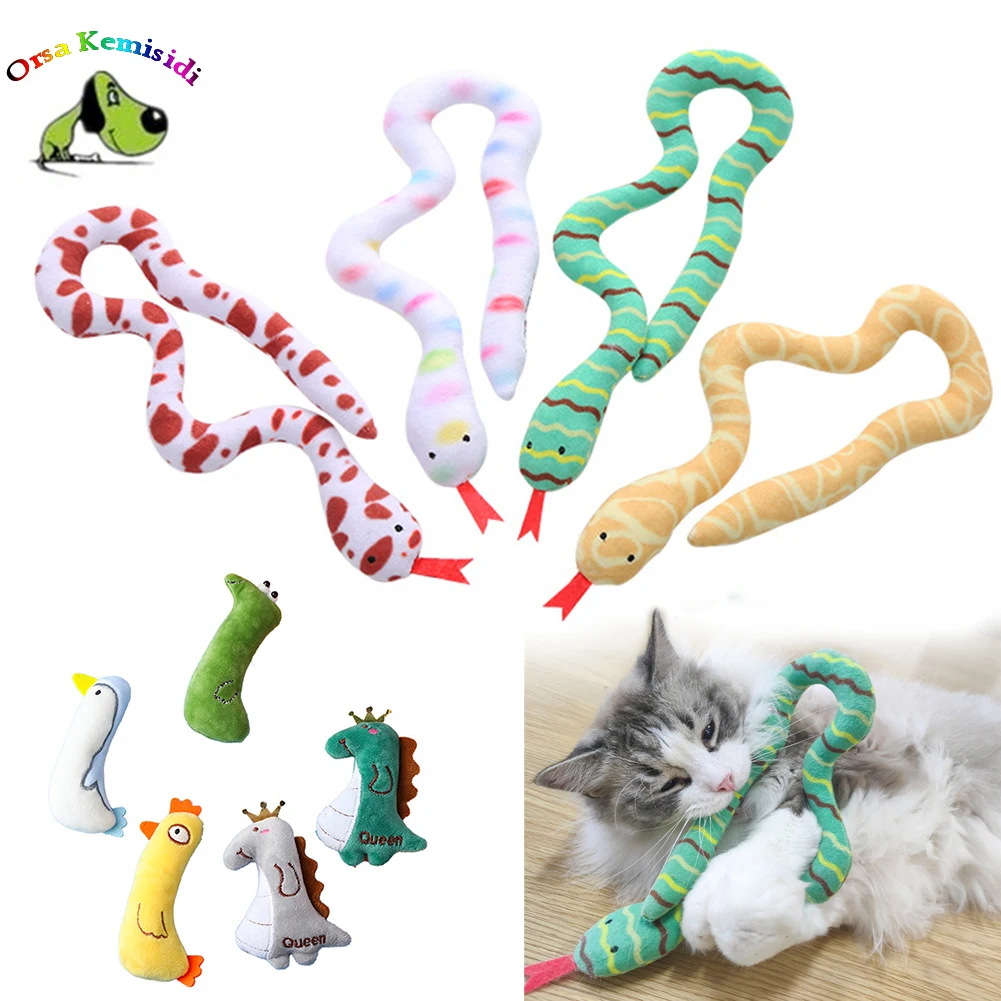 

Cats Chew Playing Catnip Snake Toy Funny Kitten Interactive Training Plush Toy Bite Resistant Cat Teaser Stick Kitty Molar Toys