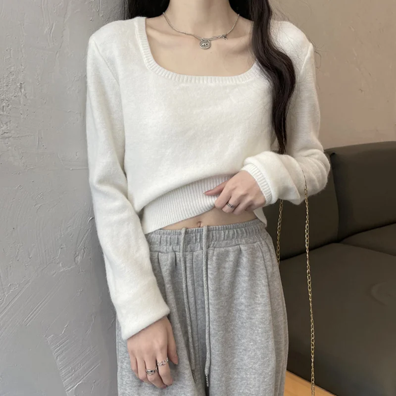 

Блузка с воротником Женская Корейская версия мягкий стильный свитер с длинным рукавом Весна-Осень 2021 новый дизайн Sense,