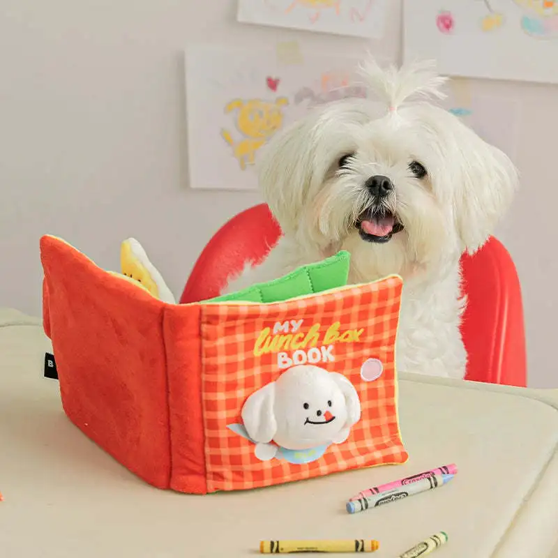 

2022 Durable Dog Toy Nose Pad Leakage Cute Sniffing Sound Book Reading Dog Tibetan Food Book Pet Plush Toy Dog Supplies Birthday
