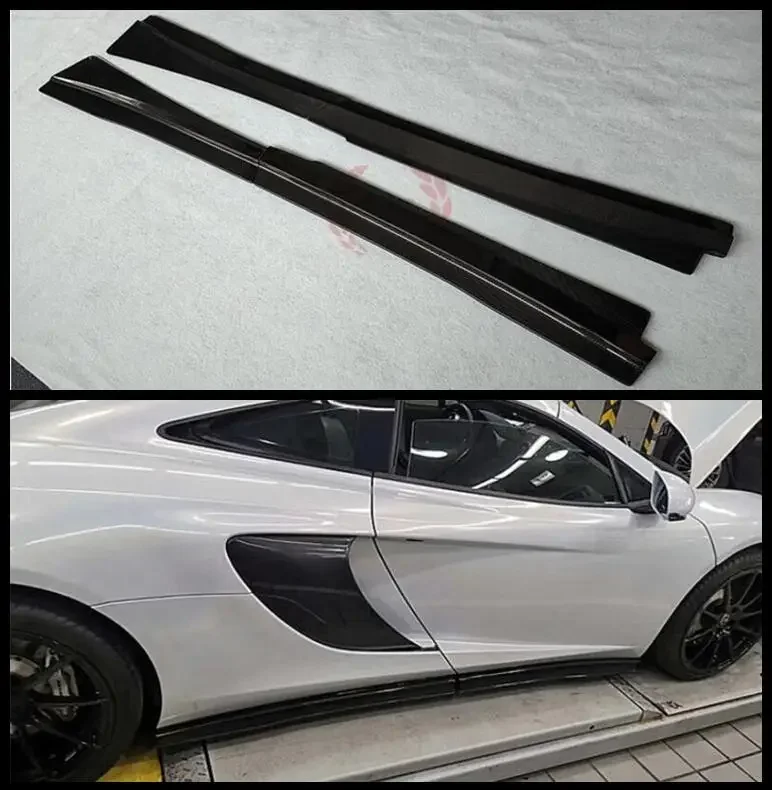 Для Mclaren MP4-12C 650S 2011-2018 Revoz Style 4 шт. боковые юбки из настоящего углеродного волокна