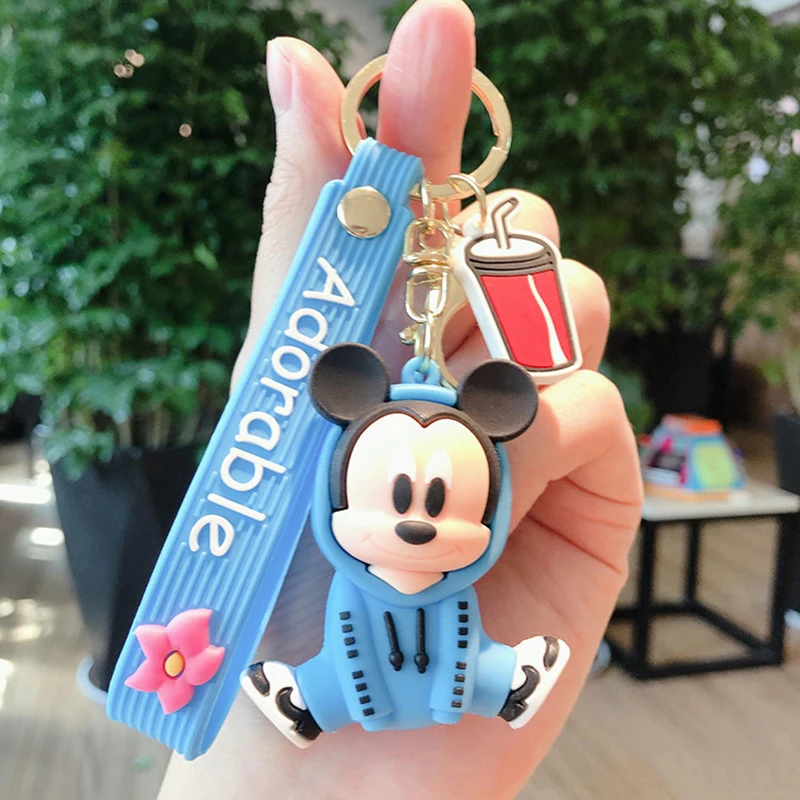 

Disney Toys Dolls Keychain Mickey Minnie Mouse Stitch Winnie The Pooh Donald Duck Cute Bags Pendant Keychain Kids Birthday Gifts