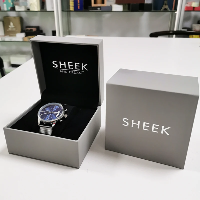

Custom Logo Modern Luxury Single Paper Cardboard Wrist Watch Box Packaging For Gift