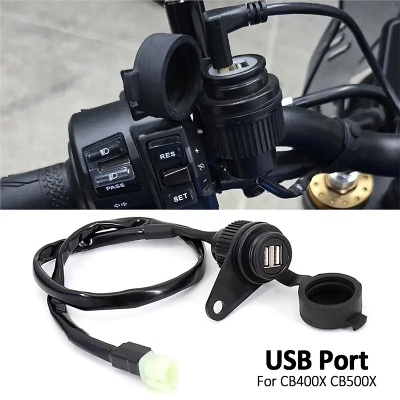 Фото USB-адаптер с двумя разъемами для Honda CB400X CB500X CB 400X CB 500X CB400 500 X, аксессуары для мотоциклов №4