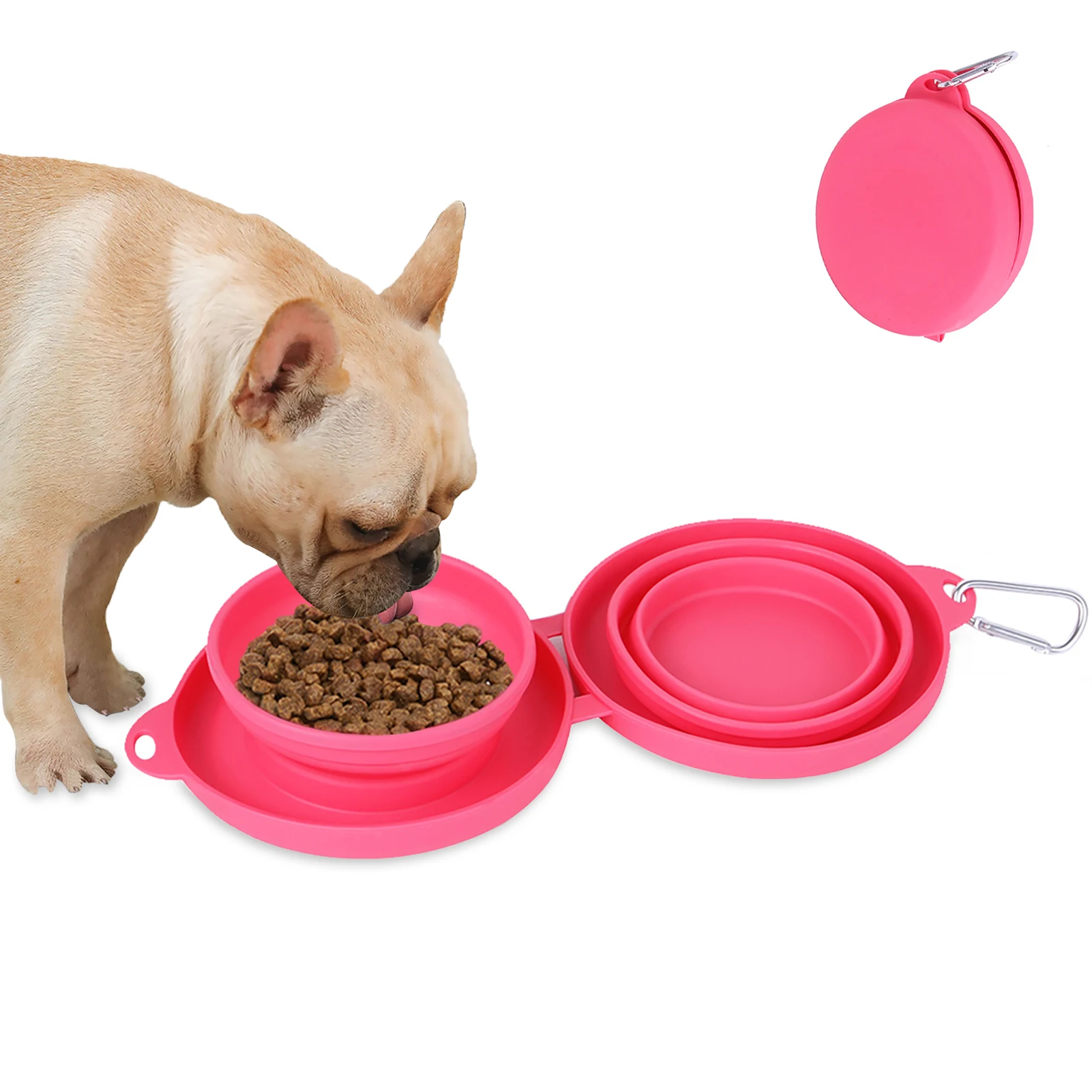 2 в 1 складная миска для собак еда вода многоразовая экономия места маленькая