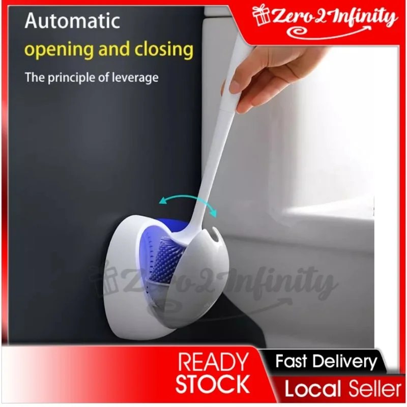 

Ready Stock ecoco New model Egg shape toilet brush TPE Silicone Head Wall Mount toilet brush