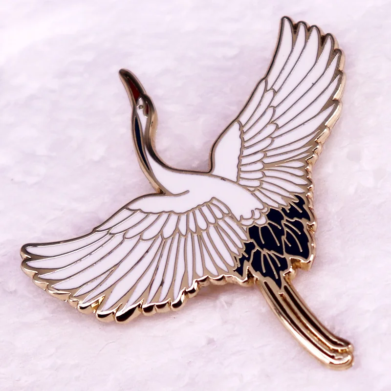 Жестяная брошь с изображением журавлей в ассортименте