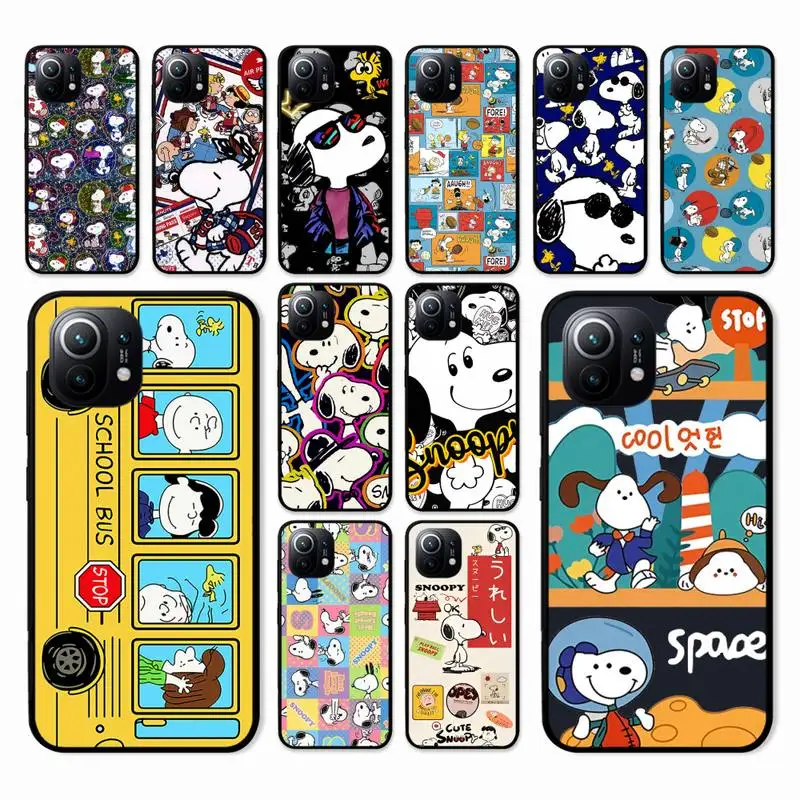 

Cute Cartoon Charlie-B-Brown Dog Phone Case for Xiaomi mi 5 6 8 9 10 lite pro SE Mix 2s 3 F1 Max2 3 coque