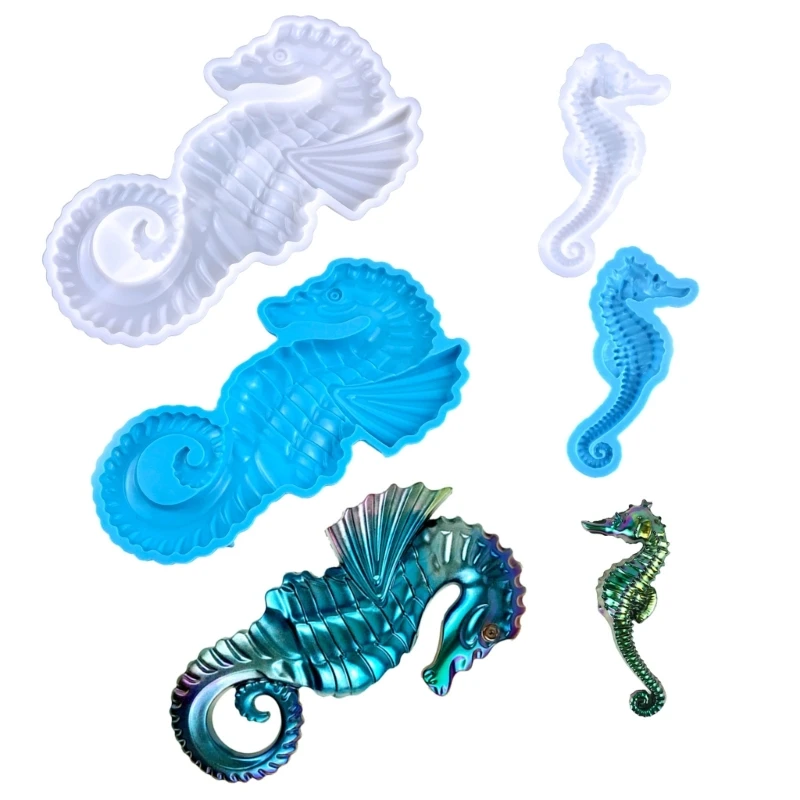 

DIY 3D Seahorse Ornaments Silicone Moulds Three-dimensional Animal Wall Hanging Keychain Pendant Casting Epoxy Resin Mold