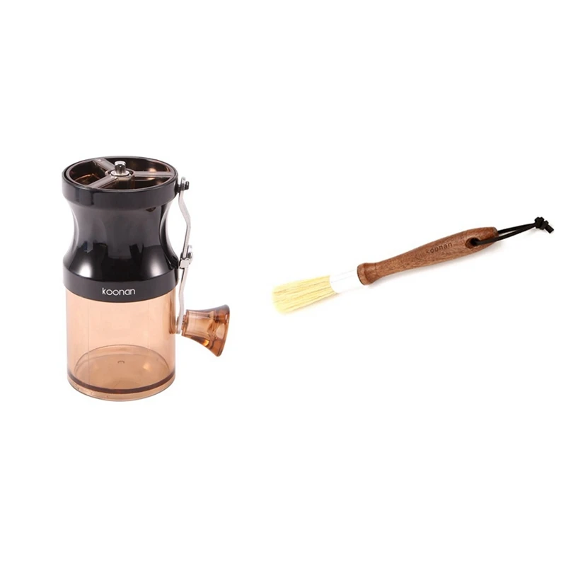 

Ручная кофейная машина Koonan, кофейная кофемолка, регулируемая толщина, портативная кофемолка, чистящая щетка