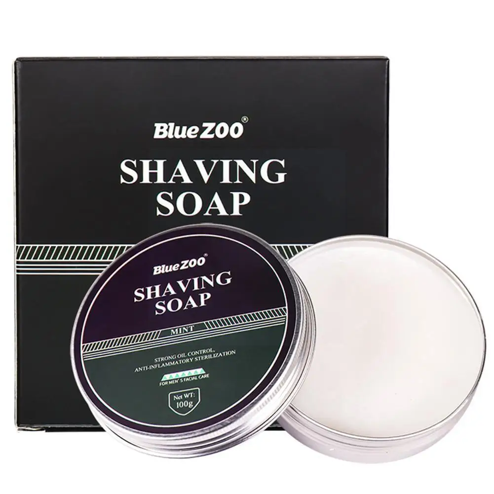 

100g Men's Shaving Cream Mint Sandalwood Care Foam Safe Soap Non-irritating Cleaning Soap Shaving F8M9