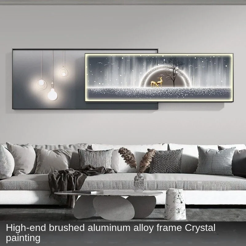 

Modern simple living room decorative painting high-End sense Abstract sofa Background Wall Elk With Light Rosemary Luxury hgjmj