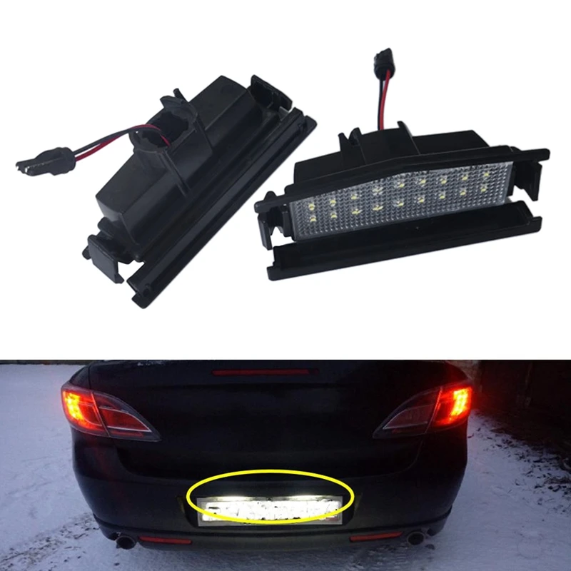 2 шт. освещение номерного знака автомобиля 18SMD светодиодная лампа заднего для Mazda