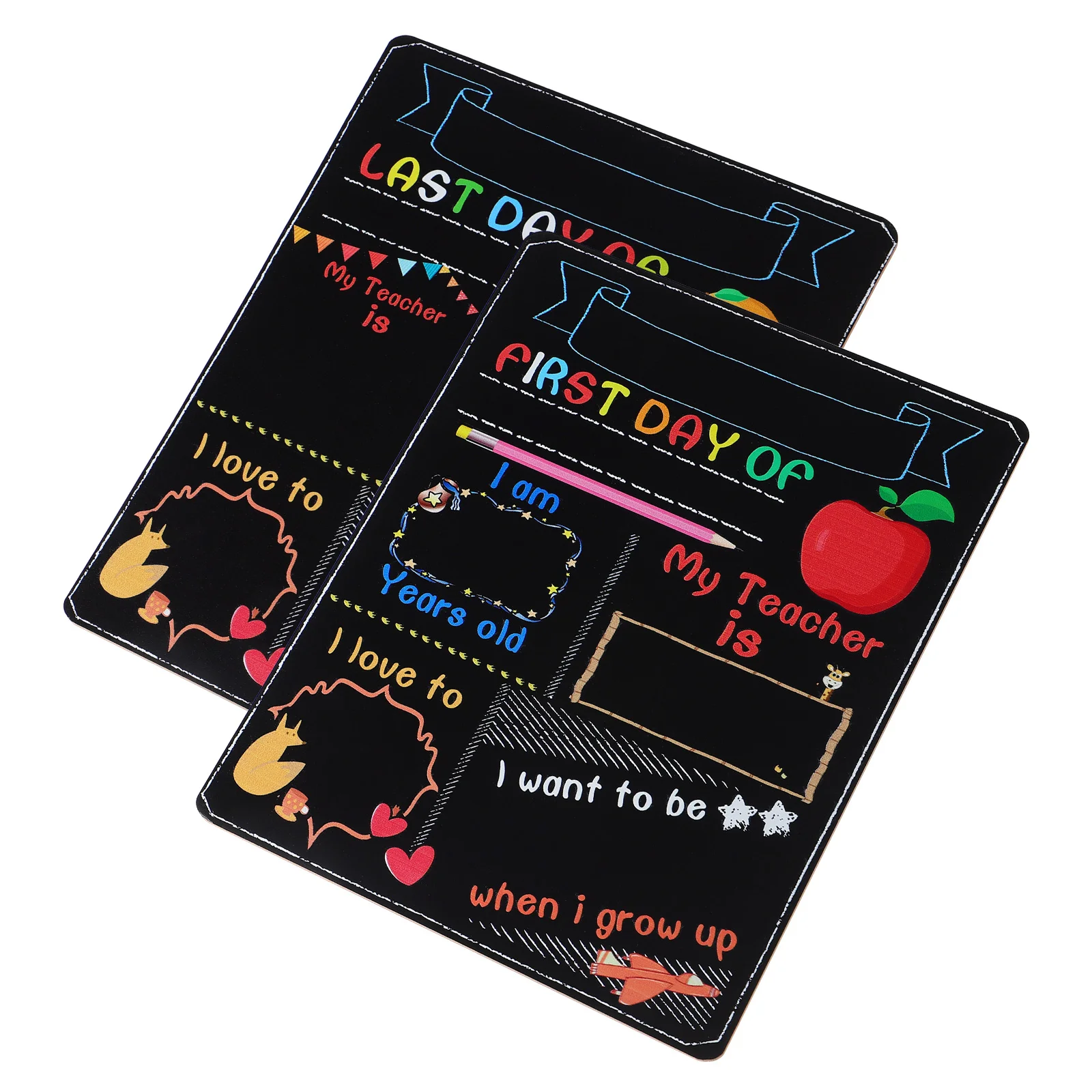 

Student Small Chalkboards Back School Signs Blackboard Kids Bamboo Double-Sided Printing Preschool Wooden Decor