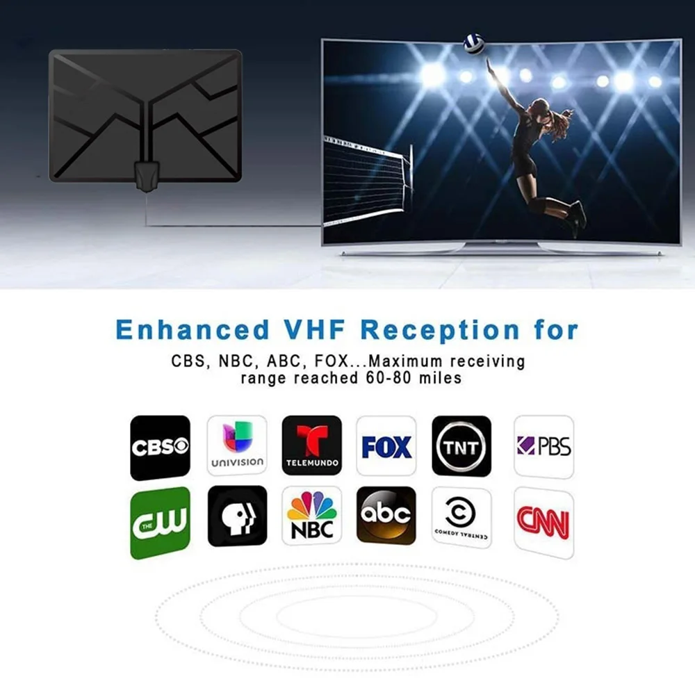 

Цифровая антенна 4K HDTV Антенна Внутренняя усиленная антенна 1500 миль HD 1080P TV местные каналы приемник сигнала вещания