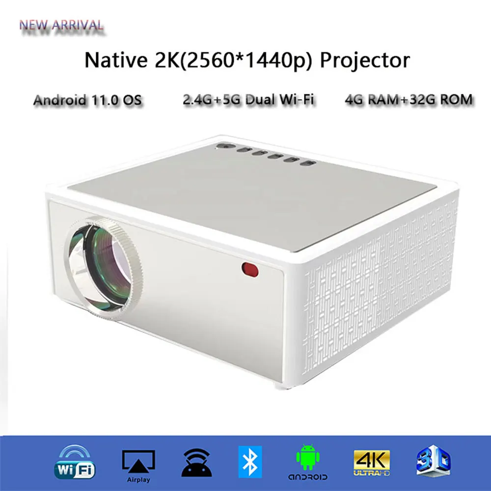 Беспроводной 3D-проектор 4K родной 2K 2560*1440P и высокое передаточное число 10000:1 Android TV