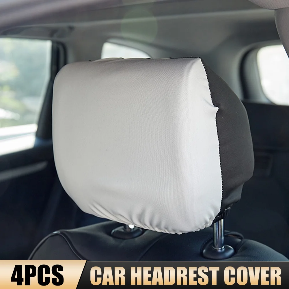 Купи 4Pcs Car Seat Headrest Cover Polyester Elastic Universal Left Right Seat Headrest Protector for Car Interior Accessories White за 226 рублей в магазине AliExpress