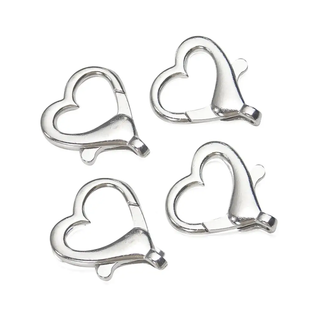 Застежка-карабин в виде сердца, 22x27 мм, 5 шт.