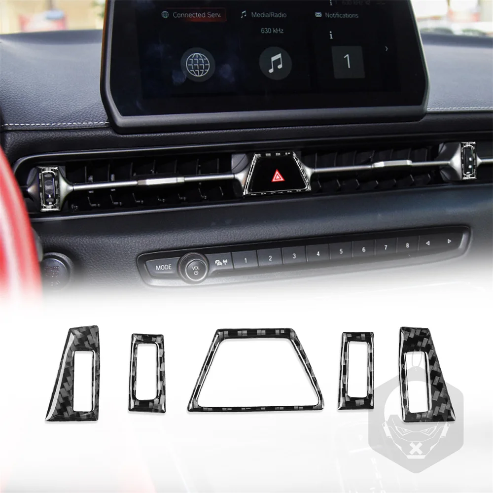 

5pcs Suitable For Toyota Supra a90 19-22 Central Control Air Outlet Carbon Fiber Decorative Stickers