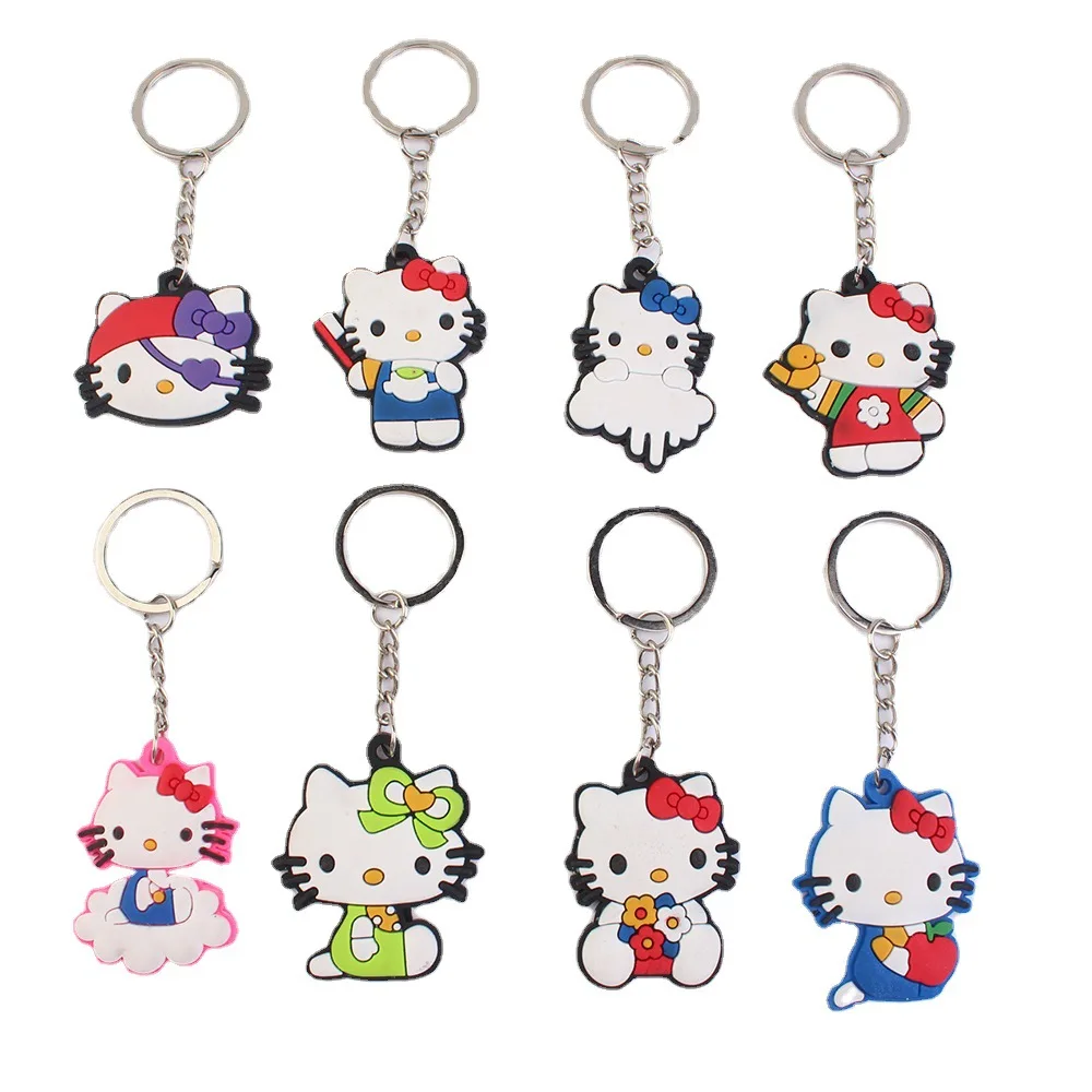 

Брелок для ключей Hello Kitty из мультфильма, милая женская ПВХ мягкая силиконовая подвеска на сумку, подарок для девушки