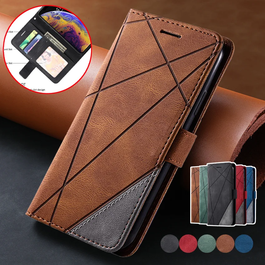 Кожаный чехол-бумажник для OPPO A1K A52 A72 A92 A53 A32 A33 A8 A21 A5 A7 A12 A11 A54 A74 A93 A55 A54 A94 A95 A16