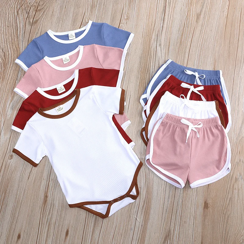 

Комплект летней детской одежды, пижама, комбинезон с коротким рукавом + шорты, штаны для новорожденных девочек, домашняя одежда, костюм, детская одежда для мальчиков