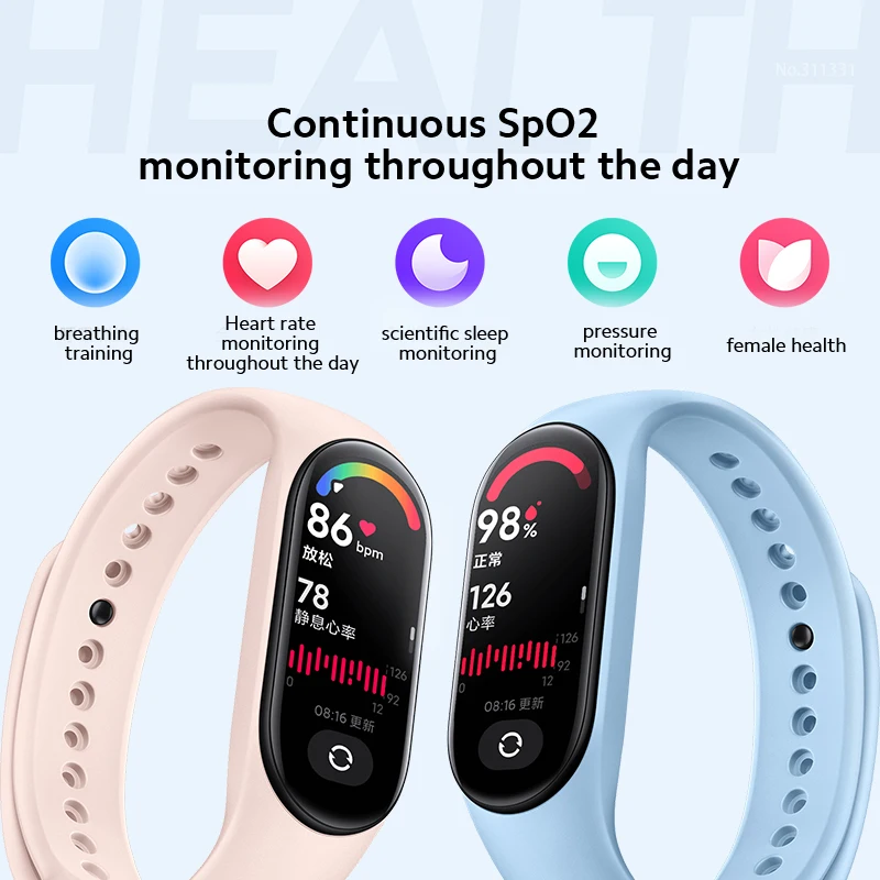 Xiaomi Mi Band 7 умный браслет 6 цвета дюйма AMOLED экран miband Smartband Кислород крови фитнес