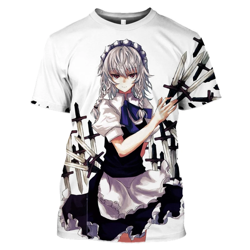 

Футболка Touhou Project Женская/мужская с коротким рукавом, милая рубашка с 3d принтом аниме Girl Hentai, одежда с круглым вырезом Saigyouji Yuyuko