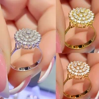 new 2022 geometric fashion alloy ring set with zircon ring jewelry for women girl engagement party jewelry gifts